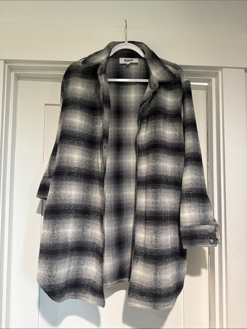 BB Dakota by Steve Madden Black & White Plaid Overshirt